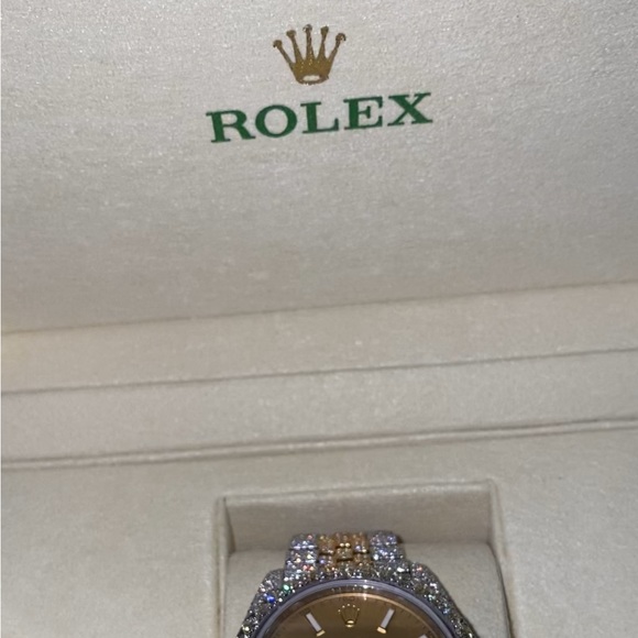 41mm two tone iced DateJust Diamond Rolex BustDown - Picture 2 of 3